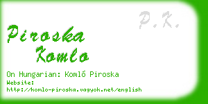 piroska komlo business card