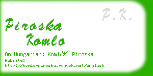 piroska komlo business card